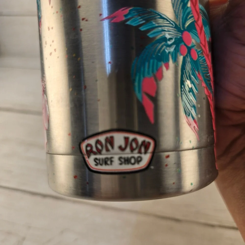Ron Jon Surf Shop Tervis Tumbler Stainless Steel Flamingo Palm Tree 30oz Travel